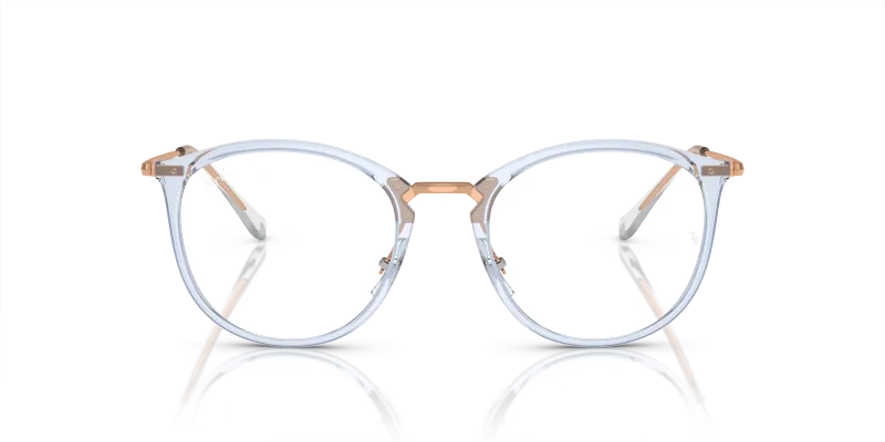 Rayban RX7140-8336 ฟ้าอ่อนโปร่งใส ด้านหน้า