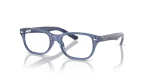 กรอบแว่นสายตาเด็ก Rayban RY1555F-3977 Transparent Blue Rayban RY1555F 3977 กรอบสีน้ำเงินโปร่งใส ขาแว่นยืดหยุ่น