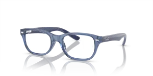 Rayban RY1555F 3977 กรอบสีน้ำเงินโปร่งใส ขาแว่นยืดหยุ่น