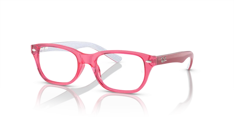 กรอบแว่นสายตาเด็ก Rayban RY1555F-3978 Transparent Pink Rayban RY1555F 3978 กรอบอะซิเตทชมพูโปร่งใส