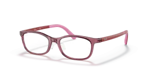 Rayban RY1615D 3777 หน้ากรอบชมพูโปร่งใส ขาแว่นแดง