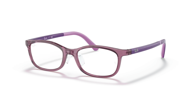 กรอบแว่นสายตาเด็ก Rayban RY1615D-3909 Transparent Purple Rayban RY1615D 3909 กรอบวัสดุฉีดม่วงโปร่งใส