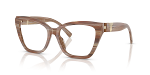 Tiffany & Co TF2271 8435 แว่นสายตากรอบอะซิเตทสีบุษราคัมลายเส้น ผู้หญิง