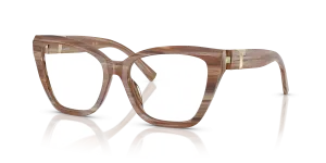 Tiffany & Co TF2271 8435 แว่นสายตากรอบอะซิเตทสีบุษราคัมลายเส้น ผู้หญิง