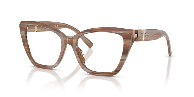 กรอบแว่นสายตา Tiffany & Co TF2271-8435 Striped Topaz Tiffany & Co TF2271 8435 แว่นสายตากรอบอะซิเตทสีบุษราคัมลายเส้น ผู้หญิง