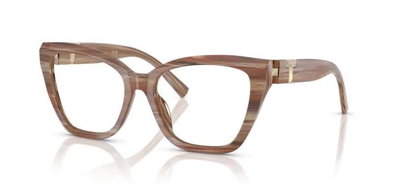 Tiffany & Co TF2271 8435 แว่นสายตากรอบอะซิเตทสีบุษราคัมลายเส้น ผู้หญิง