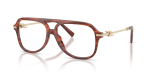 กรอบแว่นสายตา Tiffany & Co TF2283-8440 Ruby Striped Havana Tiffany & Co TF2283 8440 แว่นสายตาทรงนักบินลายฮาวานาทับทิม ผู้หญิง
