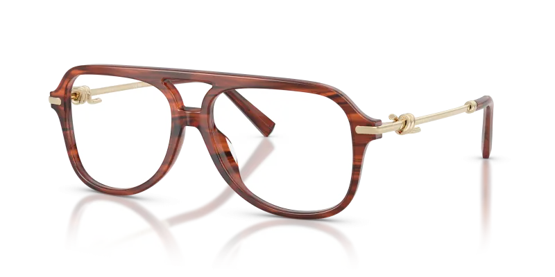 Tiffany & Co TF2283 8440 แว่นสายตาทรงนักบินลายฮาวานาทับทิม ผู้หญิง