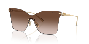 Tiffany & Co TF3103K-62123B แว่นกันแดดโลหะชุบทองซีด เลนส์ไล่ระดับสีน้ำตาล สุภาพสตรี