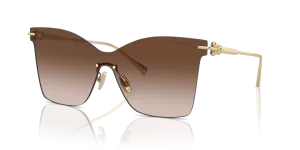 Tiffany & Co TF3103K-62123B แว่นกันแดดโลหะชุบทองซีด เลนส์ไล่ระดับสีน้ำตาล สุภาพสตรี