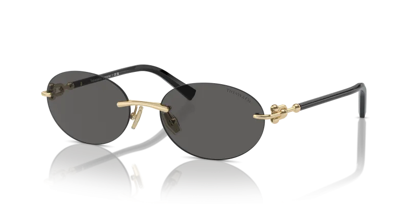 แว่นกันแดด Tiffany & Co TF3104D-6216S4 Pale Gold Dark Grey Tiffany & Co TF3104D 6216S4 แว่นกันแดดไร้ขอบทองอ่อน สำหรับผู้หญิง
