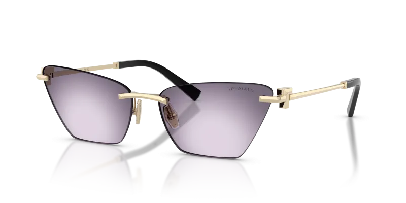 แว่นกันแดด Tiffany & Co TF3120-62438H Pale Gold Violet Gradient Tiffany & Co TF3120 62438H แว่นกันแดดทรงผีเสื้อไร้ขอบทองอ่อน สำหรับผู้หญิง