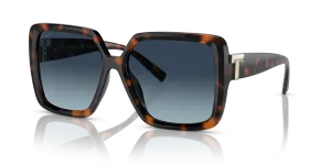 Tiffany & Co TF4206U-80154U แว่นกันแดดโพลาไรซ์ลายฮาวานา ไล่ระดับน้ำเงิน สุภาพสตรี