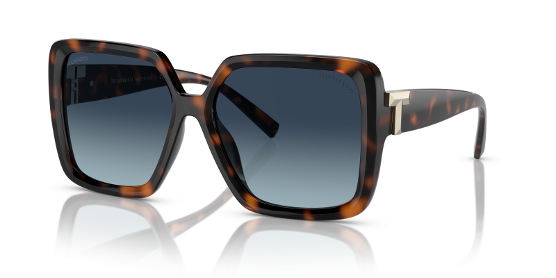 Tiffany & Co TF4206U-80154U แว่นกันแดดโพลาไรซ์ลายฮาวานา ไล่ระดับน้ำเงิน สุภาพสตรี