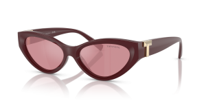 Tiffany & Co TF4225U-838930 แว่นกันแดดสีเบอร์กันดี เลนส์ชมพูมิเรอร์เงินด้านหลัง สำหรับผู้หญิง