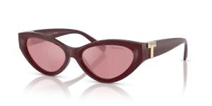 Tiffany & Co TF4225U-838930 แว่นกันแดดสีเบอร์กันดี เลนส์ชมพูมิเรอร์เงินด้านหลัง สำหรับผู้หญิง