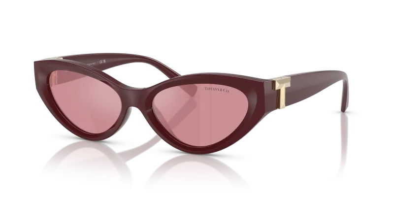 แว่นกันแดด Tiffany & Co TF4225U-838930 Burgundy Pink Back Mirror Silver Tiffany & Co TF4225U-838930 แว่นกันแดดสีเบอร์กันดี เลนส์ชมพูมิเรอร์เงินด้านหลัง สำหรับผู้หญิง