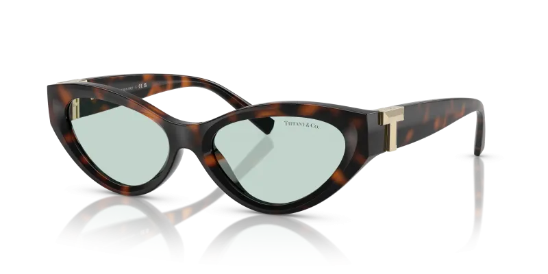 แว่นกันแดด Tiffany & Co TF4225U-8429D9 Havana Light Azure Tiffany & Co TF4225U 8429D9 แว่นกันแดดทรงวงรีลายฮาวานา สำหรับผู้หญิง