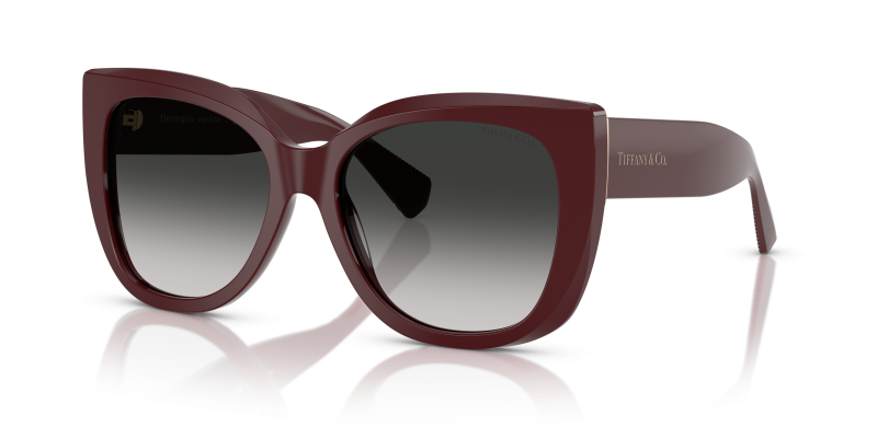 Tiffany & Co TF4229F-83893C แว่นกันแดดสีเบอร์กันดี เลนส์ไล่ระดับสีเทา สุภาพสตรี