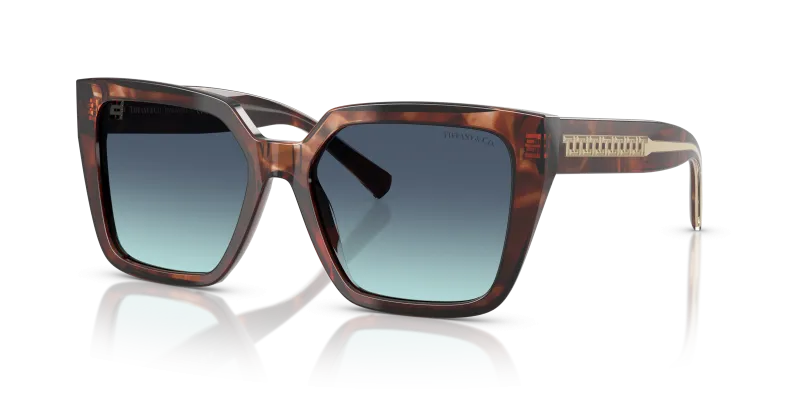 Tiffany & Co TF4235 84219S แว่นกันแดดลายฮาวานาด่างเลนส์ไล่ระดับฟ้า ผู้หญิง