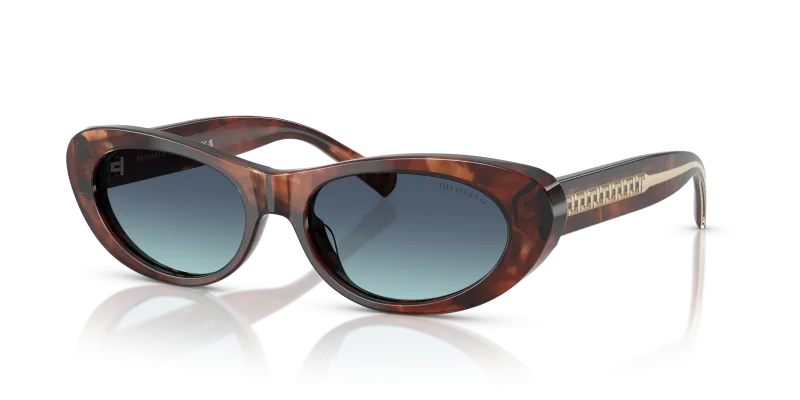 แว่นกันแดด Tiffany & Co TF4236U-84219S Spotted Brown Havana Azure Gradient Tiffany & Co TF4236U 84219S แว่นกันแดดฮาวานาน้ำตาลด่าง สำหรับผู้หญิง