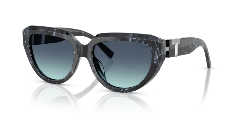 แว่นกันแดด Tiffany & Co TF4238U-84349S Striped Black Azure Gradient Tiffany & Co TF4238U 84349S แว่นกันแดดดำแถบ สำหรับผู้หญิง