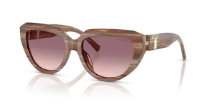 Tiffany & Co TF4238U-84358D แว่นกันแดดลายเส้นบุษราคัม เลนส์ไล่ระดับชมพูม่วง สุภาพสตรี