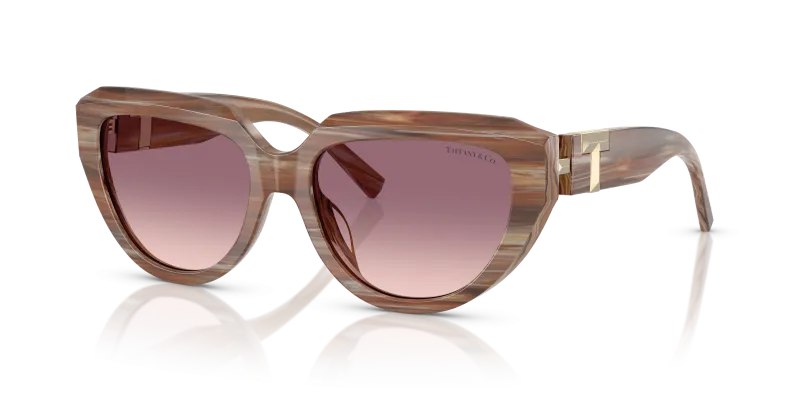 Tiffany & Co TF4238U-84358D แว่นกันแดดลายเส้นบุษราคัม เลนส์ไล่ระดับชมพูม่วง สุภาพสตรี