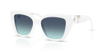 แว่นกันแดด Tiffany & Co TF4239U-83929S Bright White Azure Gradient Blue Tiffany & Co TF4239U 83929S แว่นกันแดดสีขาวสว่างเลนส์ไล่ระดับน้ำเงิน สำหรับผู้หญิง