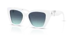 แว่นกันแดด Tiffany & Co TF4239U-83929S Bright White Azure Gradient Blue Tiffany & Co TF4239U 83929S แว่นกันแดดสีขาวสว่างเลนส์ไล่ระดับน้ำเงิน สำหรับผู้หญิง