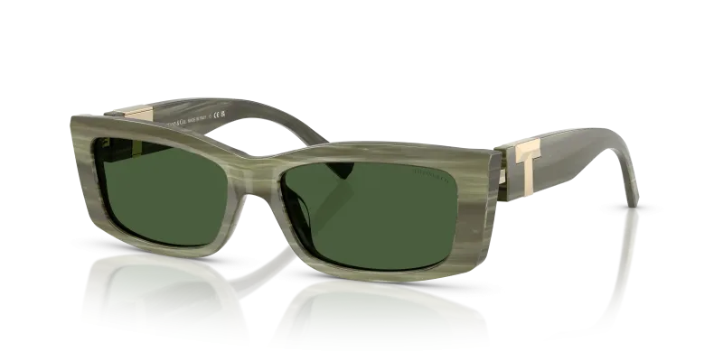 แว่นกันแดด Tiffany & Co TF4240U-843371 Striped Khaki Dark Green Tiffany & Co TF4240U-843371 แว่นกันแดดลายเส้นสีกากี เลนส์เขียวเข้มเคลือบแข็ง สำหรับผู้หญิง