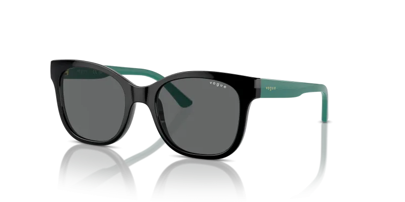 แว่นกันแดด Vogue VJ2023-W44/87 Black Dark Grey Vogue VJ2023 W44/87 แว่นกันแดดเด็กทรงผีเสื้อสีดำ สำหรับเด็กผู้หญิง