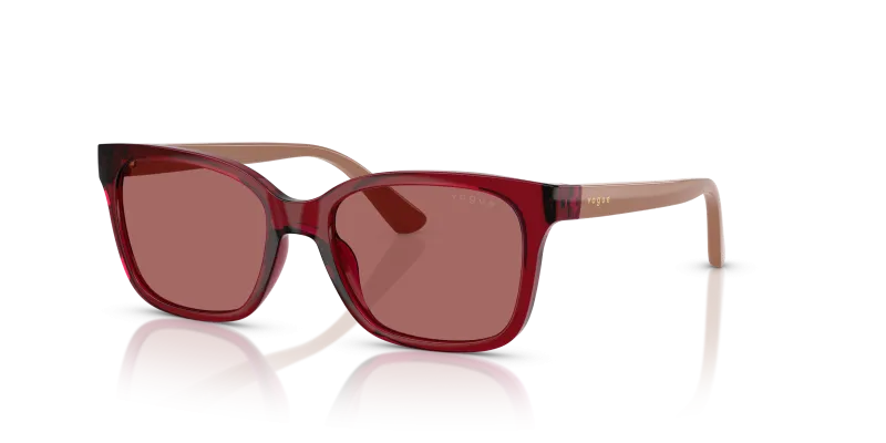 แว่นกันแดด Vogue VJ2027-306669 Transparent Dark Red Dark Violet Vogue VJ2027 306669 แว่นกันแดดสีแดงเข้มโปร่งใส เด็กชาย
