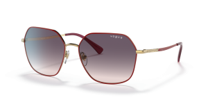 Vogue VO4198S 280/36 แว่นกันแดดทรงเรขาคณิตสีแดงทอง สำหรับผู้หญิง