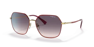 Vogue VO4198S 280/36 แว่นกันแดดทรงเรขาคณิตสีแดงทอง สำหรับผู้หญิง