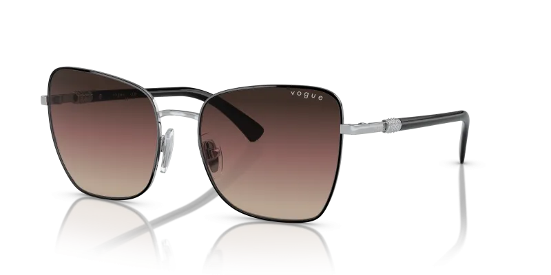 แว่นกันแดด Vogue VO4277SB-352/E2 Top Black Silver Vogue VO4277SB 352 E2 แว่นกันแดดท็อปดำเงิน