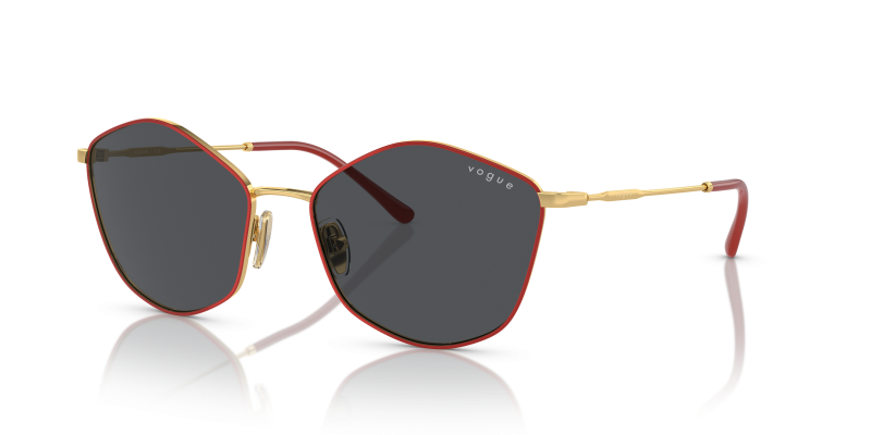 แว่นกันแดด Vogue VO4282S-280/87 Gold Dark Grey Vogue VO4282S 280/87 แว่นกันแดดทรงเรขาคณิตสีทอง สำหรับผู้หญิง