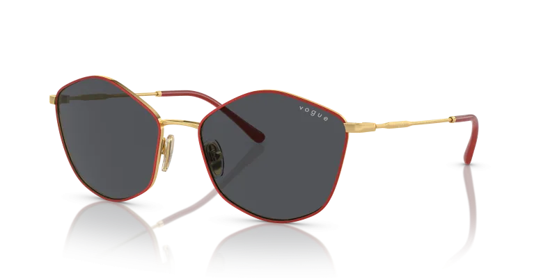 Vogue VO4282S 280/87 แว่นกันแดดทรงเรขาคณิตสีทอง สำหรับผู้หญิง