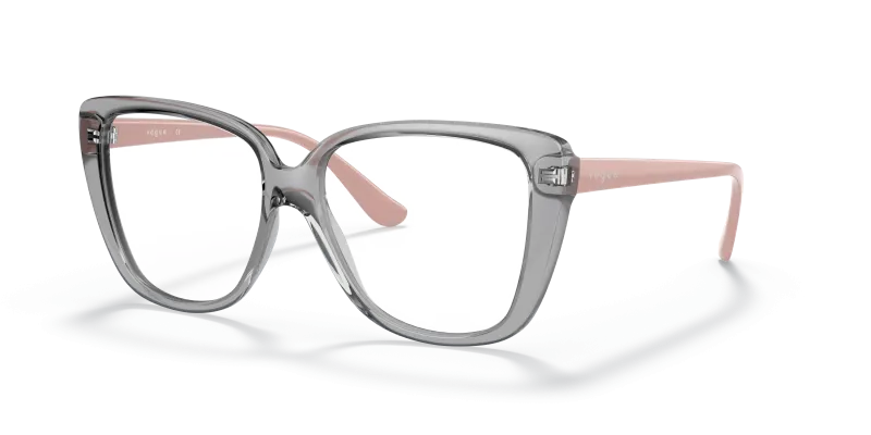 กรอบแว่นสายตา Vogue VO5413F-2820 Transparent Grey Vogue VO5413F-2820 แว่นสายตาเทาโปร่งใส ขาแว่นชมพู ผู้หญิง