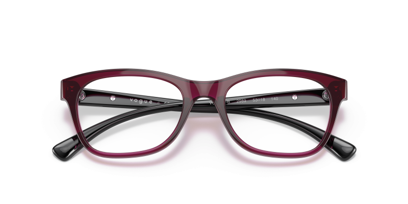 Vogue VO5424B-2989 เชอร์รี่เข้มโปร่งใส close-up ด้านหน้า