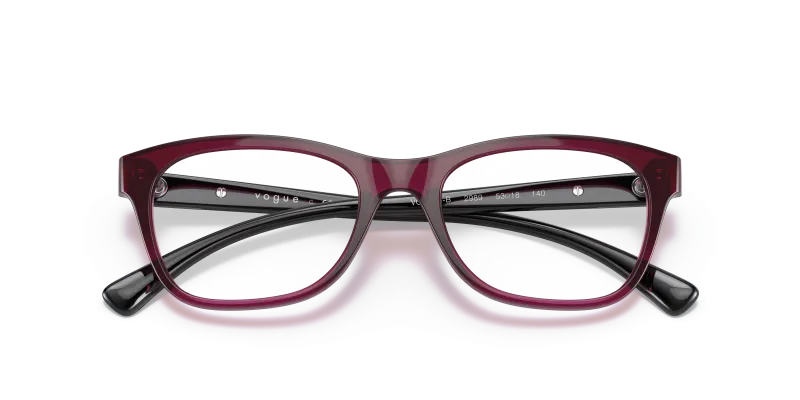 Vogue VO5424B-2989 เชอร์รี่เข้มโปร่งใส close-up ด้านหน้า