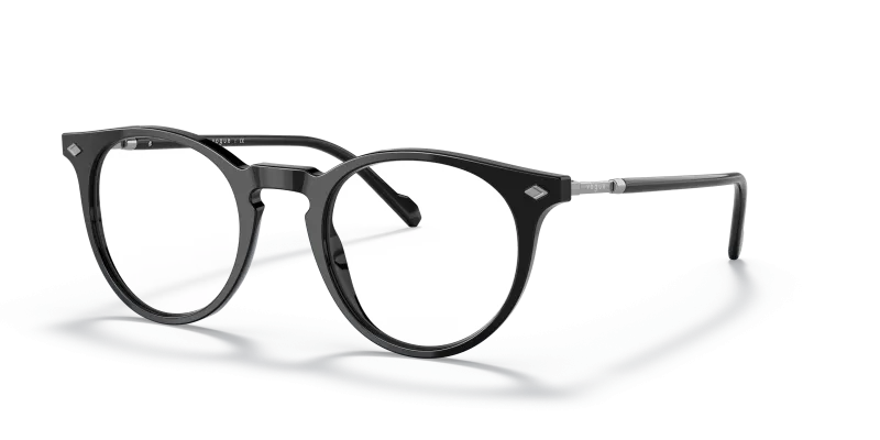กรอบแว่นสายตา Vogue VO5434-W44 Black Vogue VO5434-W44 ดำ กรอบแว่นสายตาทรงกลม