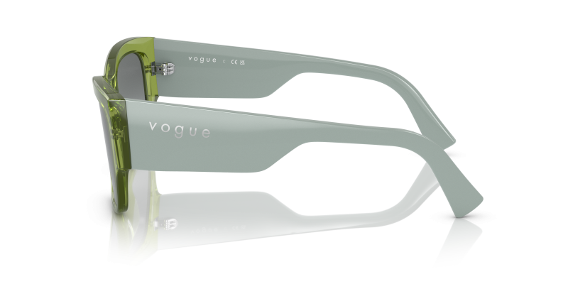 แว่นกันแดดเขียวโปร่งใส Vogue VO5462S 295311 มุมข้าง ขาแว่นเขียวเข้มทึบ