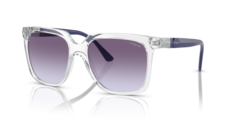 แว่นกันแดด Vogue VO5476SB-W7454Q Transparent Violet Grey Gradient Vogue VO5476SB W7454Q แว่นกันแดดกรอบใสเลนส์ไล่ระดับม่วงเทา