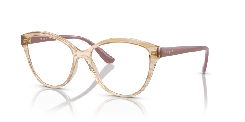 กรอบแว่นสายตา Vogue VO5489-3061 Top Texture Brown Honey Vogue VO5489 3061 กรอบแว่นสายตาลายน้ำตาลน้ำผึ้งขาแว่นชมพู