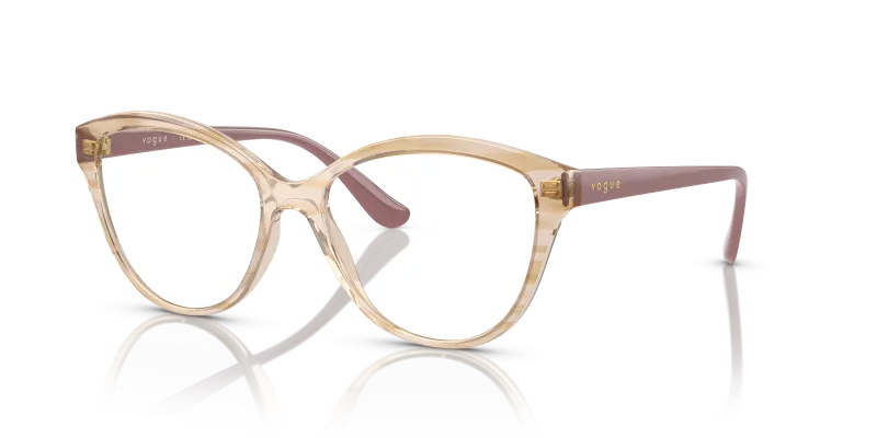กรอบแว่นสายตา Vogue VO5489-3061 Top Texture Brown Honey Vogue VO5489 3061 กรอบแว่นสายตาลายน้ำตาลน้ำผึ้งขาแว่นชมพู