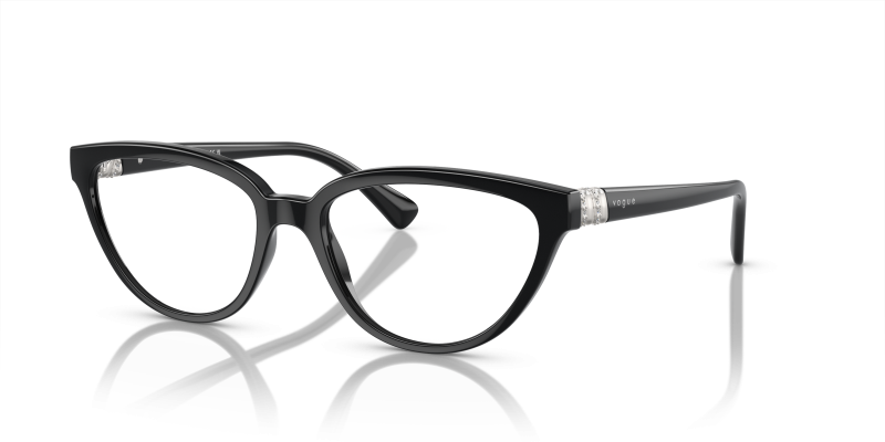 กรอบแว่นสายตา Vogue VO5517B-W44 Black Vogue VO5517B W44 แว่นสายตาทรงตาแมว สำหรับผู้หญิง
