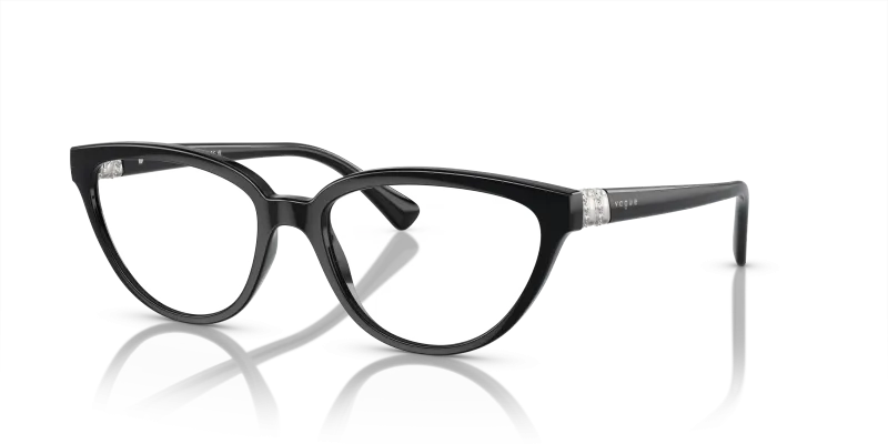 กรอบแว่นสายตา Vogue VO5517B-W44 Black Vogue VO5517B W44 แว่นสายตาทรงตาแมว สำหรับผู้หญิง