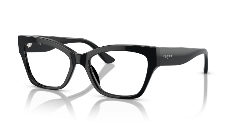 กรอบแว่นสายตา Vogue VO5523F-W44 Black Vogue VO5523F W44 กรอบแว่นสายตาสีดำทรงตาแมว