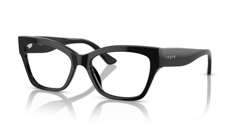 กรอบแว่นสายตา Vogue VO5523F-W44 Black Vogue VO5523F W44 กรอบแว่นสายตาสีดำทรงตาแมว